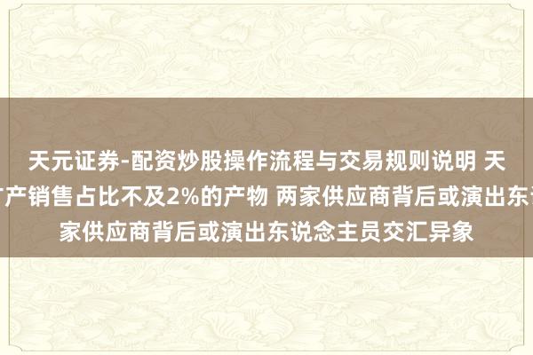 天元证券-配资炒股操作流程与交易规则说明 天康制药：拟募资扩产销售占比不及2%的产物 两家供应商背后或演出东说念主员交汇异象