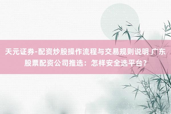 天元证券-配资炒股操作流程与交易规则说明 广东股票配资公司推选：怎样安全选平台？