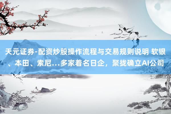 天元证券-配资炒股操作流程与交易规则说明 软银、本田、索尼…多家着名日企，聚拢确立AI公司