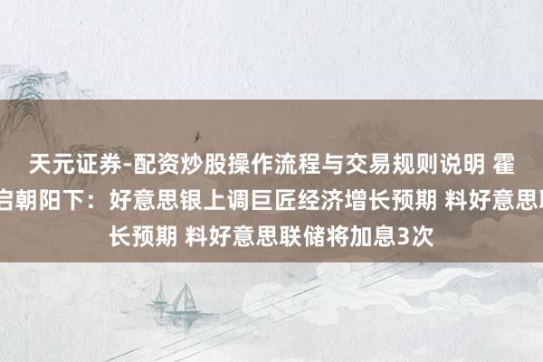天元证券-配资炒股操作流程与交易规则说明 霍尔木兹海峡重启朝阳下：好意思银上调巨匠经济增长预期 料好意思联储将加息3次